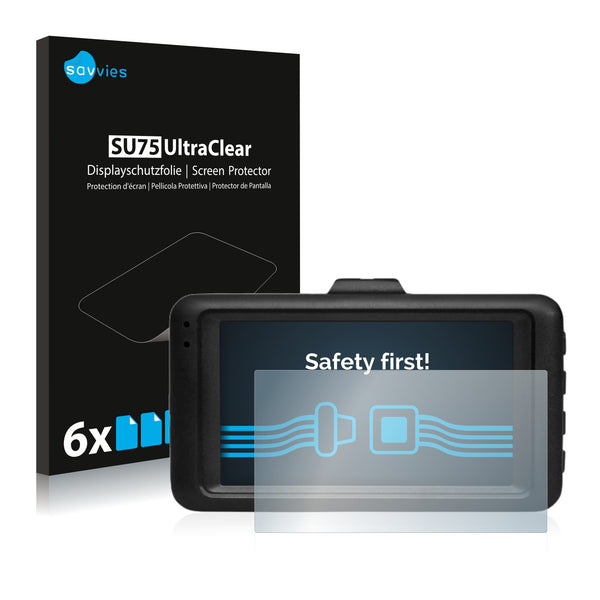 6x Savvies SU75 Screen Protector for Medion E49018 Autokamera (MD 87935)