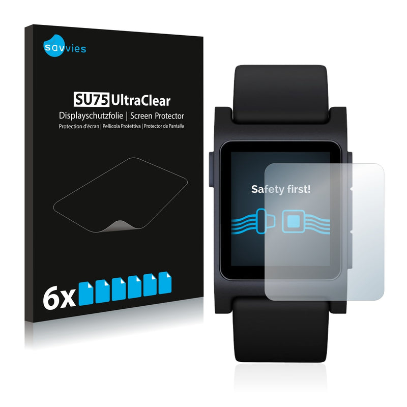 6x Savvies SU75 Screen Protector for Pebble 2 SE