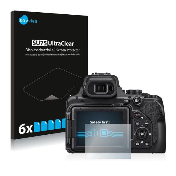 6x Savvies SU75 Screen Protector for Nikon Coolpix P1000