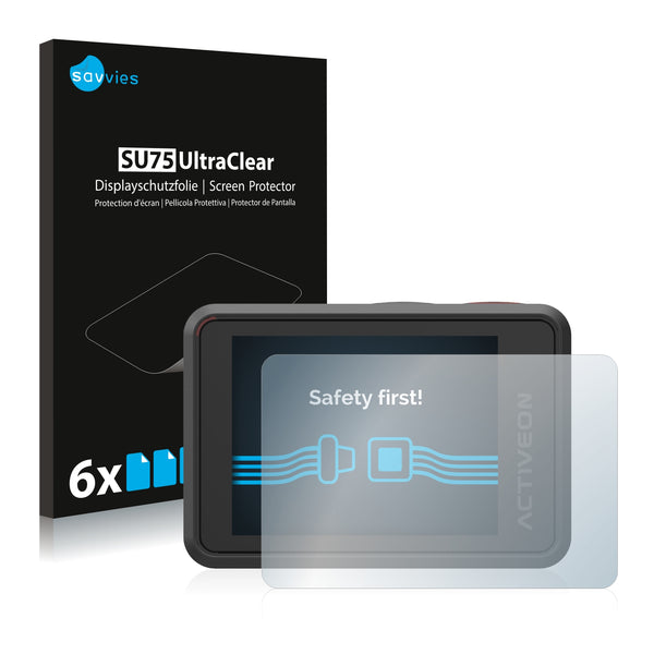 6x Savvies SU75 Screen Protector for Activeon CX