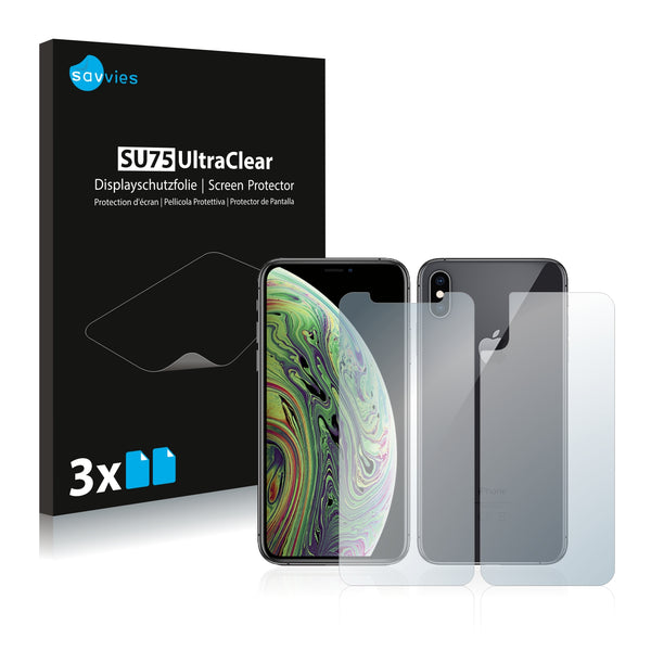 6x Savvies SU75 Screen Protector for Apple iPhone Xs (Front + Back)