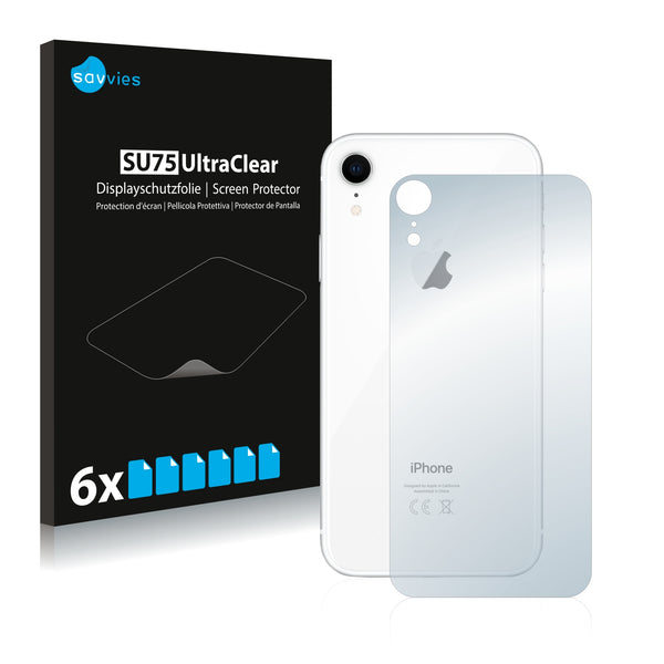 6x Savvies SU75 Screen Protector for Apple iPhone XR (Back)