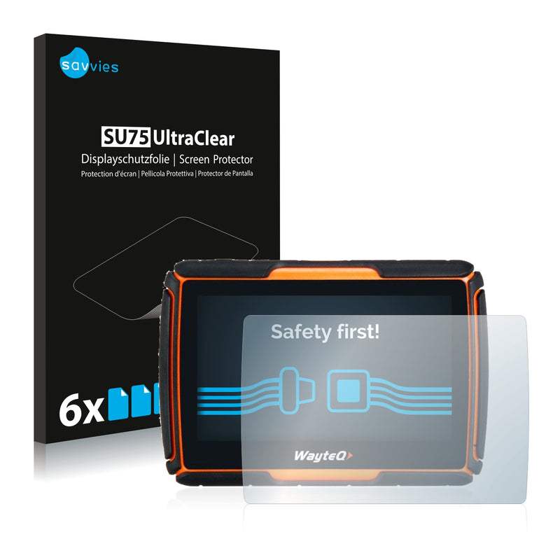 6x Savvies SU75 Screen Protector for WayteQ xRider GPS