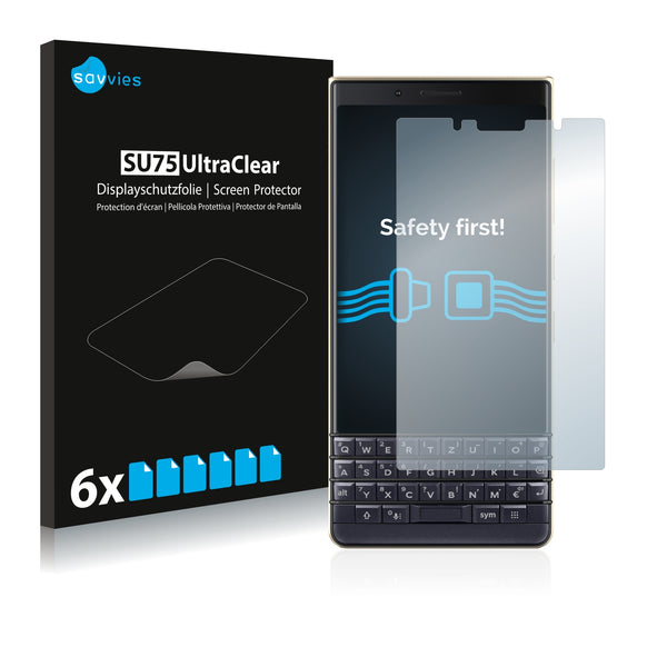 6x Savvies SU75 Screen Protector for BlackBerry Key2 LE