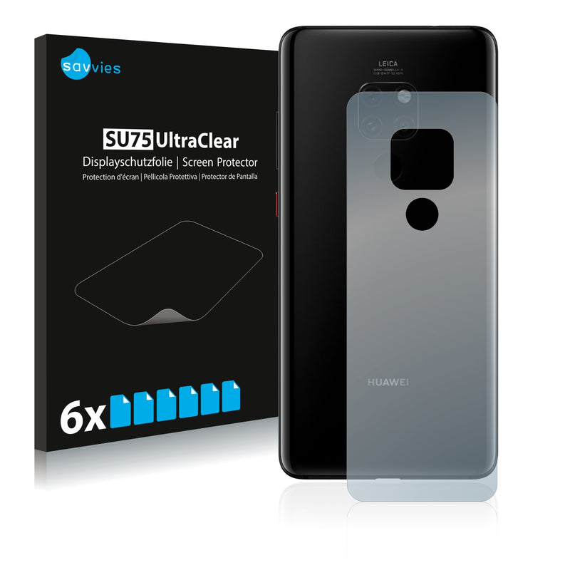 6x Savvies SU75 Screen Protector for Huawei Mate 20 (Back)