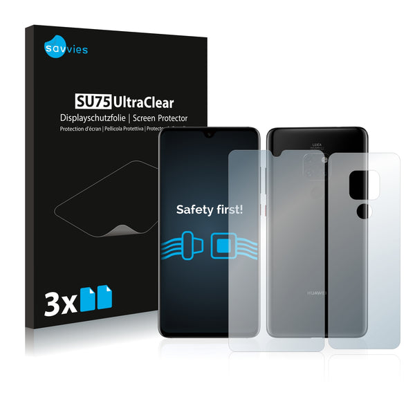 6x Savvies SU75 Screen Protector for Huawei Mate 20 (Front + Back)