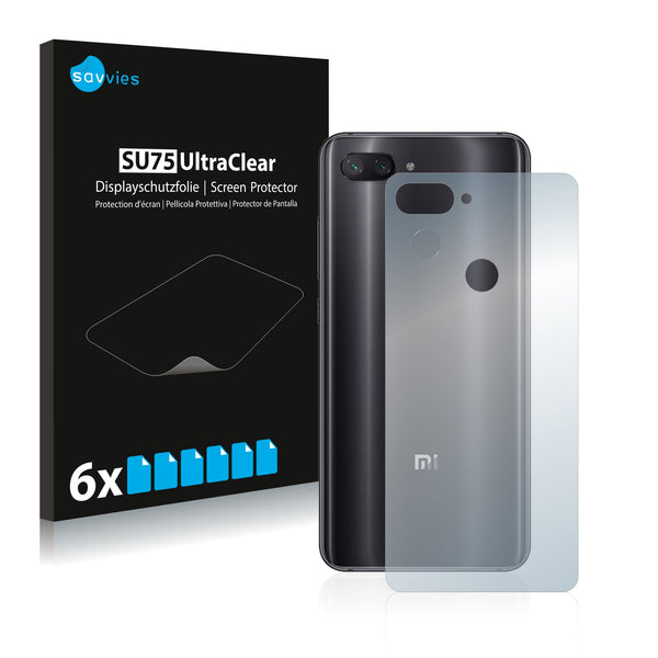 6x Savvies SU75 Screen Protector for Xiaomi Mi 8 Lite (Back)