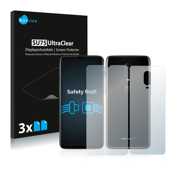 6x Savvies SU75 Screen Protector for OnePlus 6T McLaren (Front + Back)