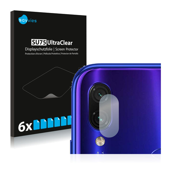 6x Savvies SU75 Screen Protector for Xiaomi Redmi Note 7 (Camera)