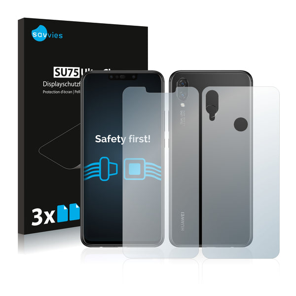 6x Savvies SU75 Screen Protector for Huawei P smart Plus 2018 (Front + Back)