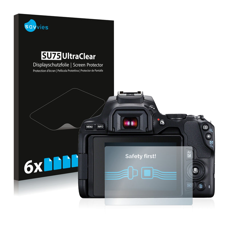 6x Savvies SU75 Screen Protector for Canon EOS 250D