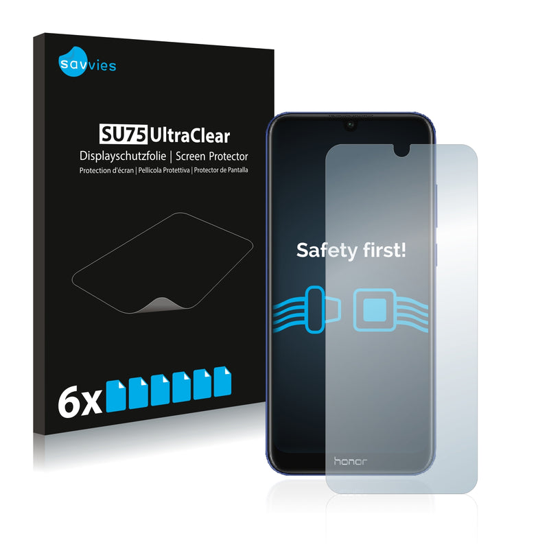 6x Savvies SU75 Screen Protector for Honor 8A Pro