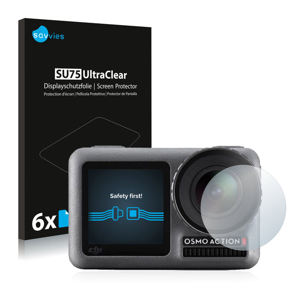 6x Savvies SU75 Screen Protector for DJI Osmo Action (Lens)