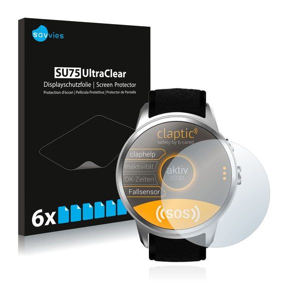 6x Savvies SU75 Screen Protector for Claptic Smartwatch