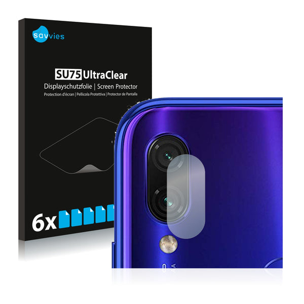 6x Savvies SU75 Screen Protector for Xiaomi Redmi Note 7S (Camera)
