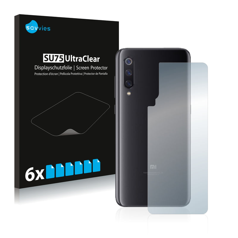 6x Savvies SU75 Screen Protector for Xiaomi Mi CC9 (Back)