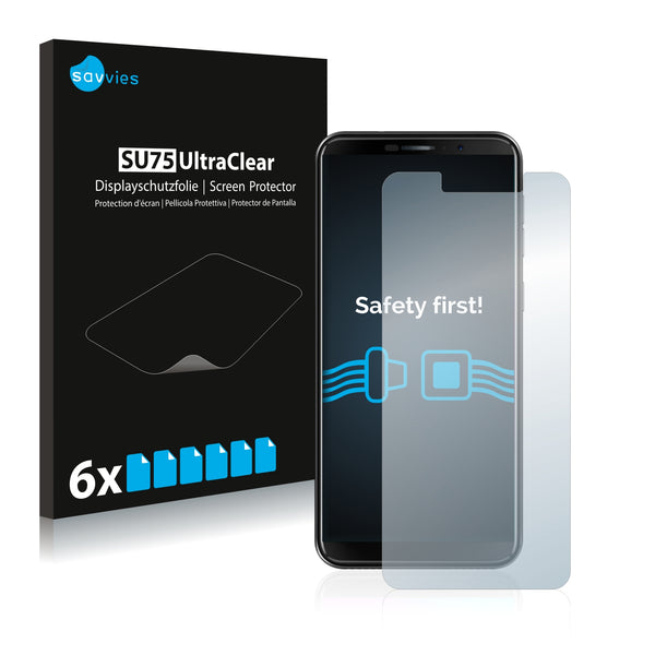 6x Savvies SU75 Screen Protector for Cubot J3