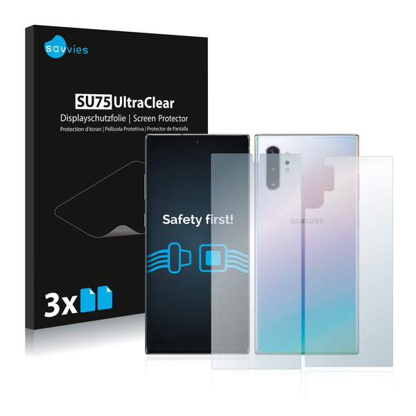 6x Savvies SU75 Screen Protector for Samsung Galaxy Note 10 Plus 5G (Front + Back)