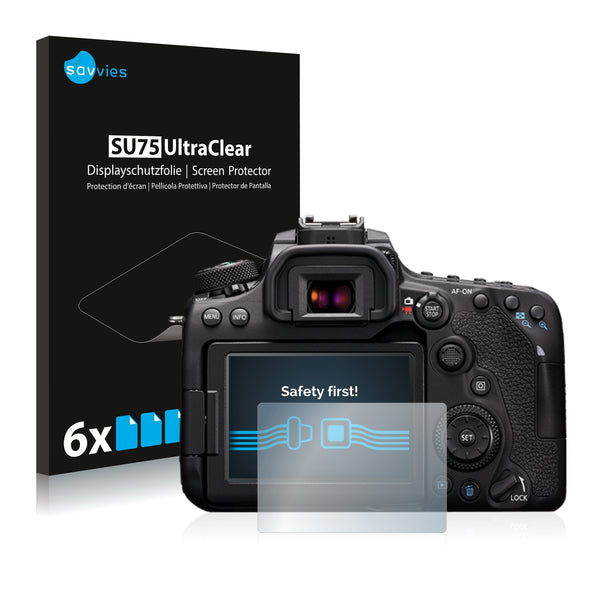 6x Savvies SU75 Screen Protector for Canon EOS 90D