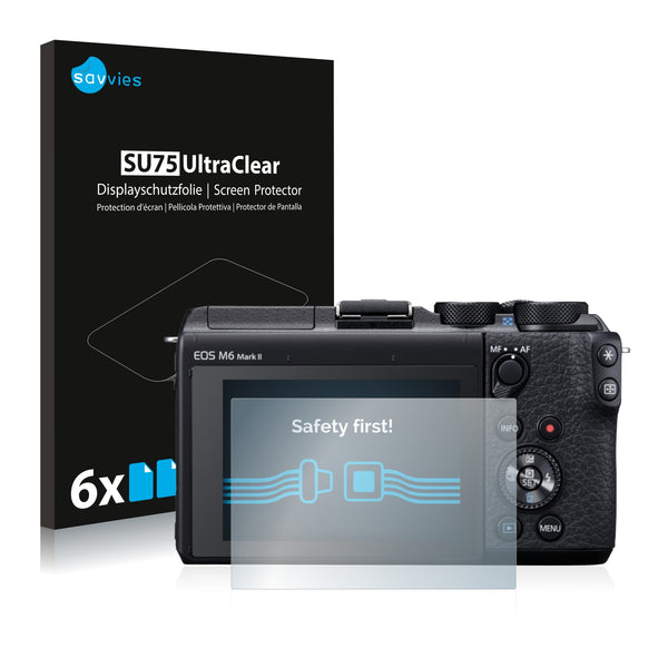 6x Savvies SU75 Screen Protector for Canon EOS M6 Mark II