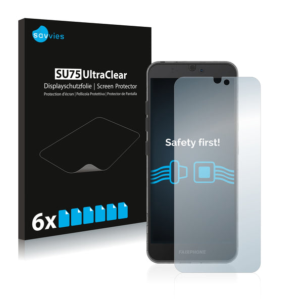 6x Savvies SU75 Screen Protector for Fairphone 3