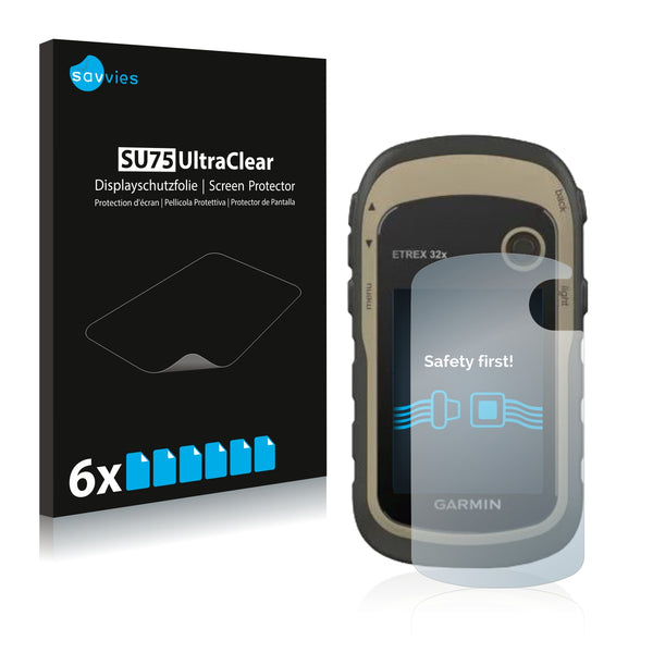 6x Savvies SU75 Screen Protector for Garmin eTrex 32x