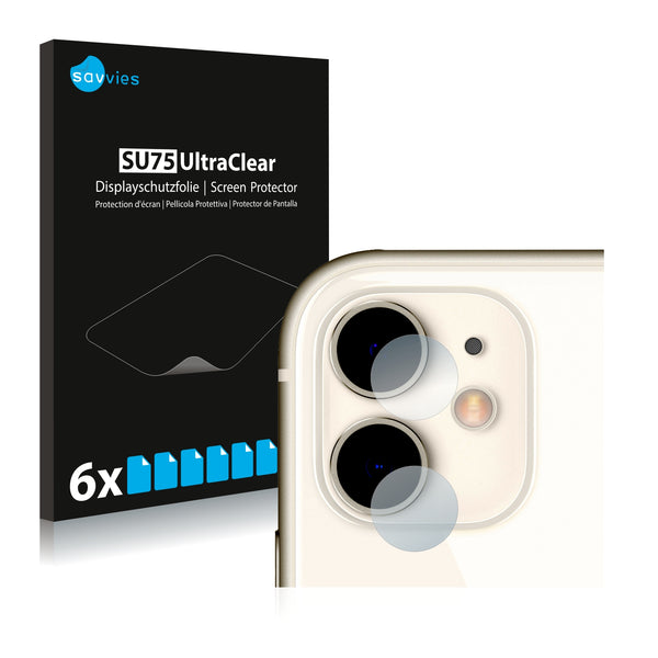 6x Savvies SU75 Screen Protector for Apple iPhone 11 (Camera)