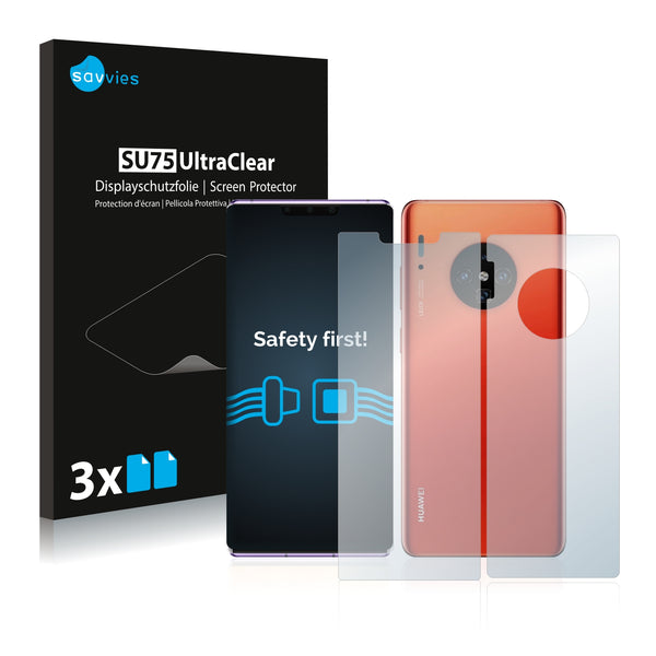 6x Savvies SU75 Screen Protector for Huawei Mate 30 Pro (Front + Back)