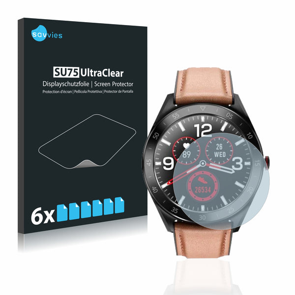 6x Savvies SU75 Screen Protector for Alfawise Watch 6