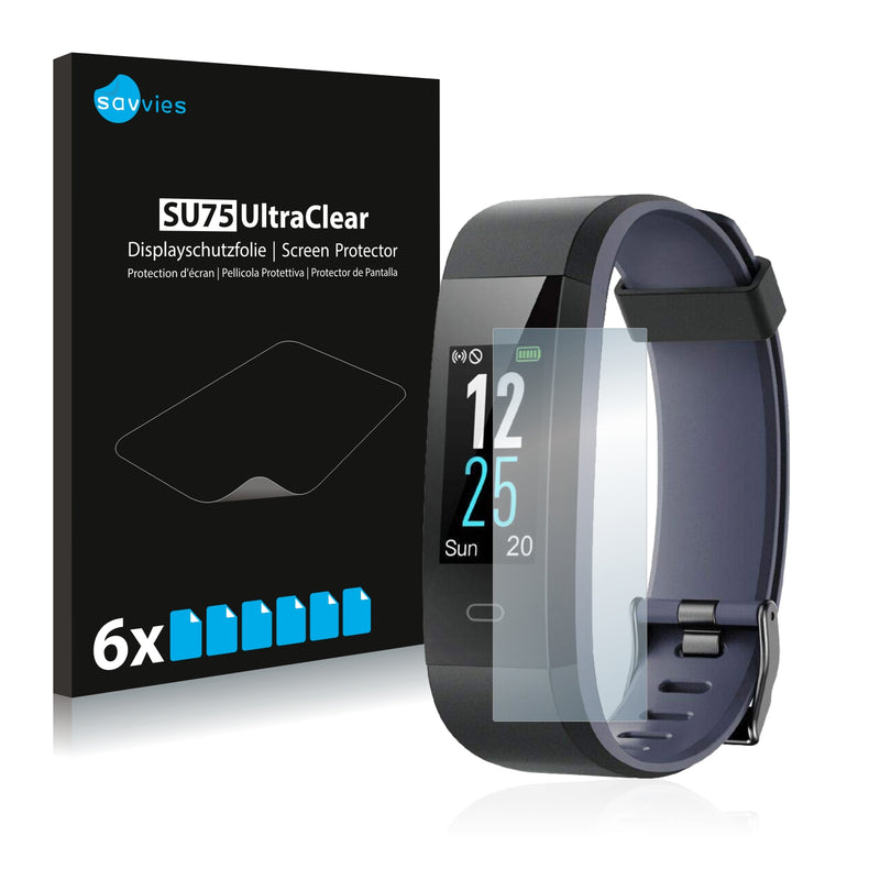 6x Savvies SU75 Screen Protector for Chereeki Fitness Tracker ID115C