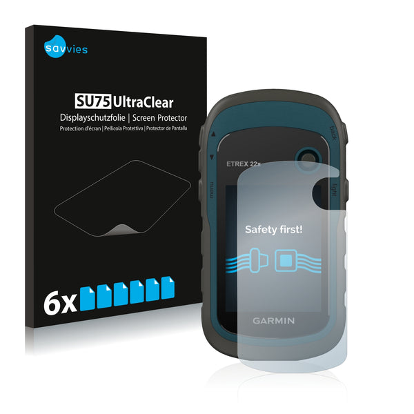 6x Savvies SU75 Screen Protector for Garmin eTrex 22x