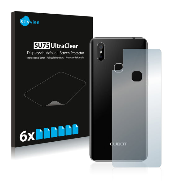 6x Savvies SU75 Screen Protector for Cubot Max 2 (Back)