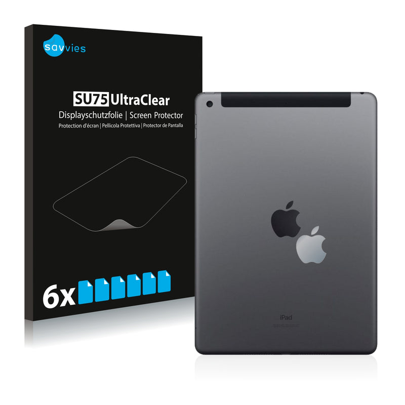 6x Savvies SU75 Screen Protector for Apple iPad WiFi 10.2 2019 (Logo)