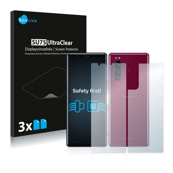 6x Savvies SU75 Screen Protector for Sony Xperia 5 (Front + Back)