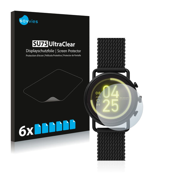 6x Savvies SU75 Screen Protector for Skagen Smartwatch Falster 3