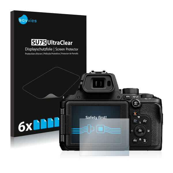 6x Savvies SU75 Screen Protector for Nikon Coolpix P950