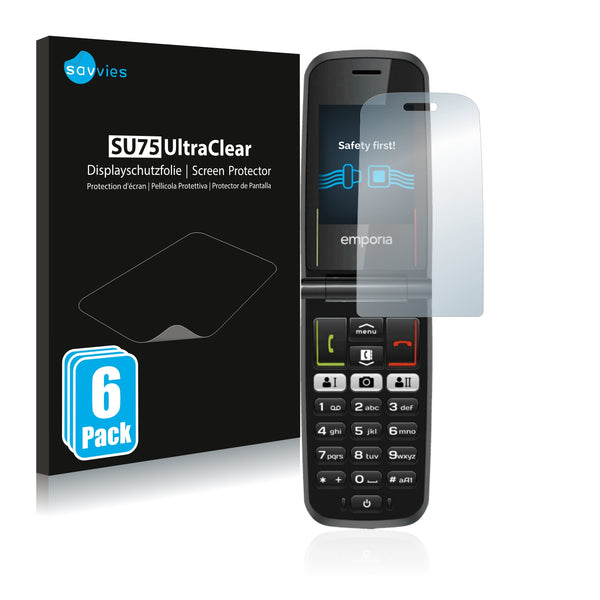 6x Savvies SU75 Screen Protector for Emporia emporiaACTIVEglam