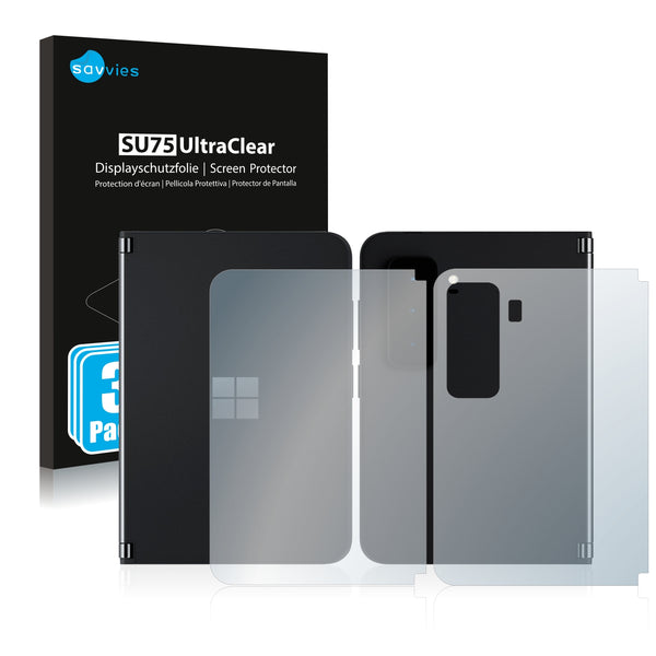 6x Savvies SU75 Screen Protector for Microsoft Surface Duo 2 (Front + Back)