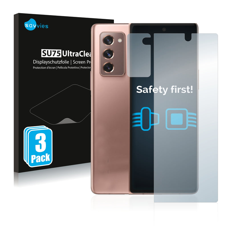 6x Savvies SU75 Screen Protector for Samsung Galaxy Z Fold 2 5G (Front + cam)