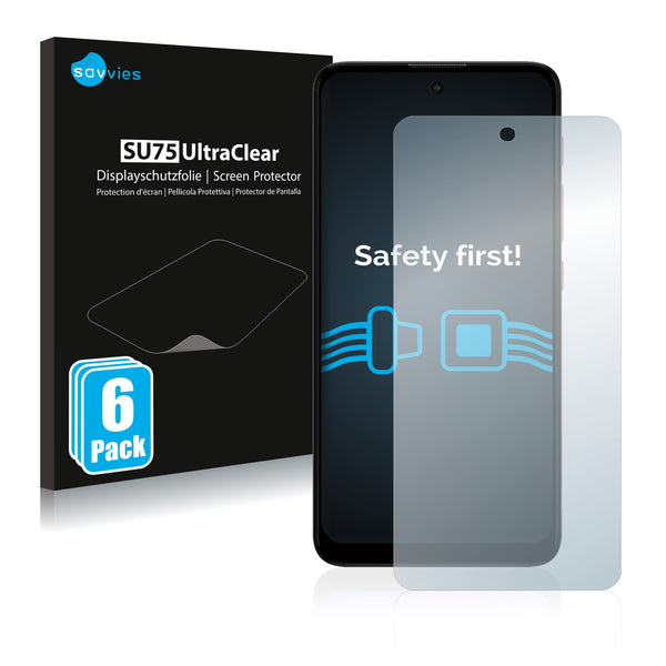 6x Savvies SU75 Screen Protector for Motorola Moto E40