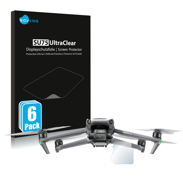 6x Savvies SU75 Screen Protector for DJI Mavic 3 (Lens)