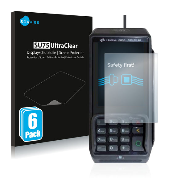 6x Savvies SU75 Screen Protector for Concardis Base Next