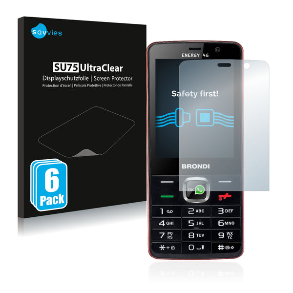 6x Savvies SU75 Screen Protector for Brondi Energy 4G