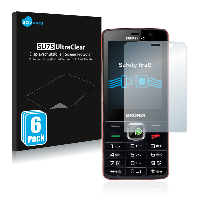 6x Savvies SU75 Screen Protector for Brondi Energy 4G