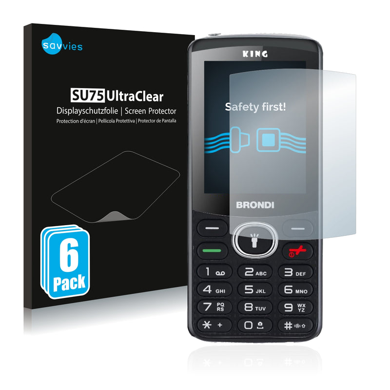 6x Savvies SU75 Screen Protector for Brondi King