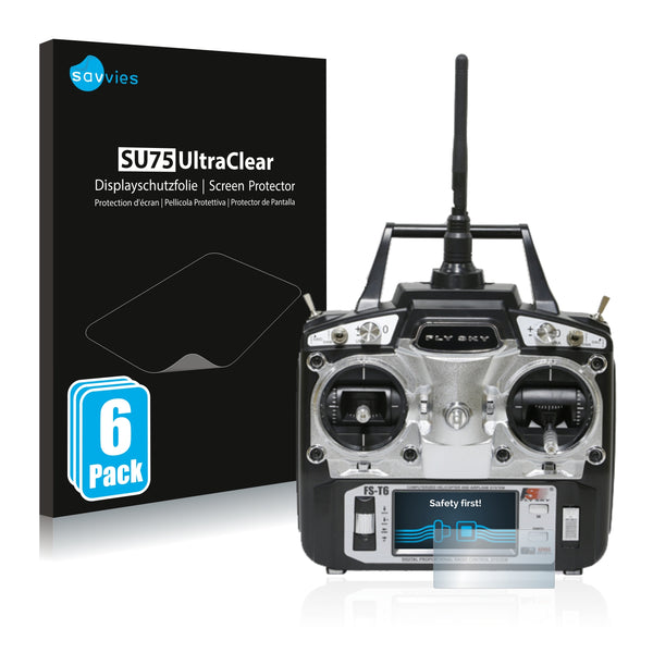 6x Savvies SU75 Screen Protector for FlySky FS-T6