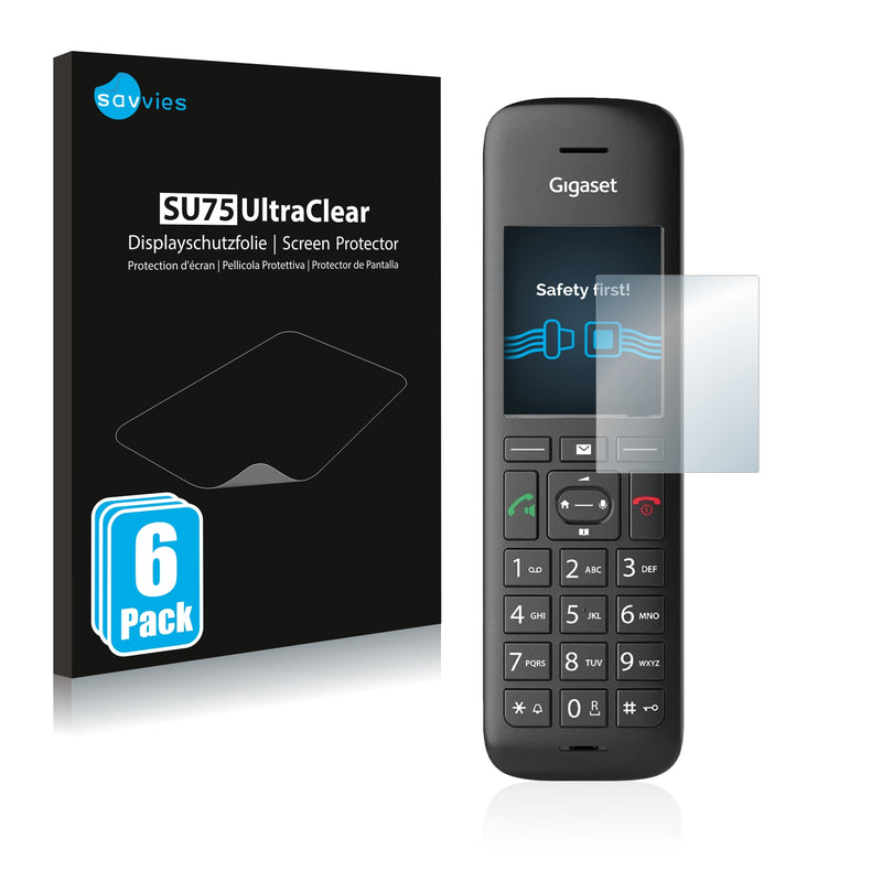 6x Savvies SU75 Screen Protector for Gigaset C570HX