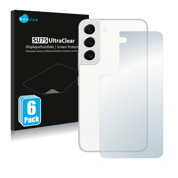 6x Savvies SU75 Screen Protector for Samsung Galaxy S22 5G (Back)