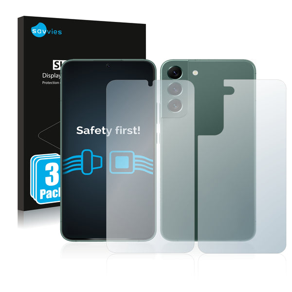 6x Savvies SU75 Screen Protector for Samsung Galaxy S22 Plus 5G (Front + Back)