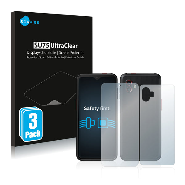 6x Savvies SU75 Screen Protector for Samsung Galaxy Xcover 6 Pro (Front + Back)